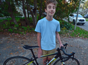 Jon Golemwith his bike