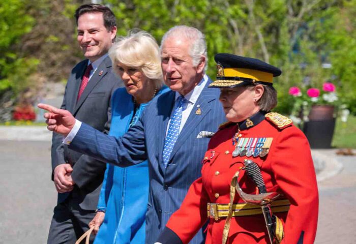 King Charles and Camilla, Queen consort, visit the grounds of the RCMP in Manor Park.